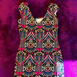 Bright tribal mini dress